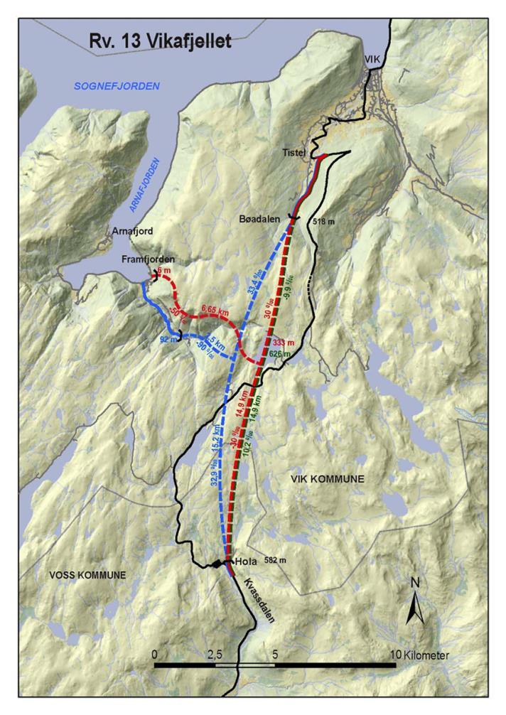 Rv 13 Tunnel under Vikafjellet Bakgrunn for prosjektet Heilårsveg mellom Vik og Voss Skredsikring til Framfjorden Anslag nødvendig Innspel til NTP 2018-27 Fylkestinget