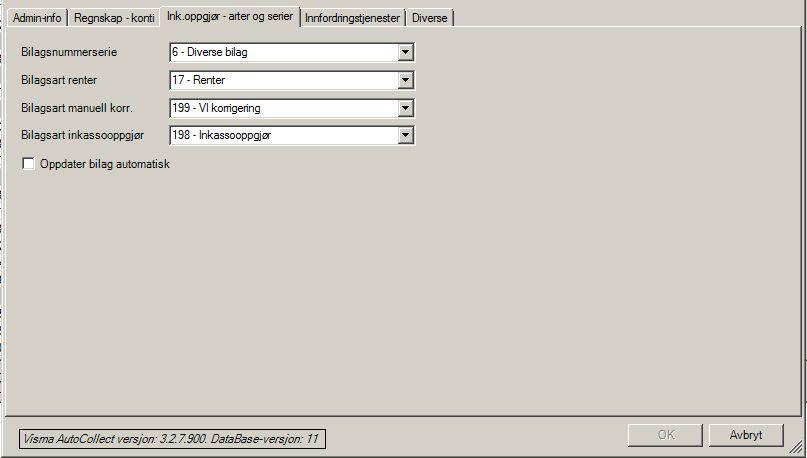 7 Fane 3: Ink.oppgjør- arter og serier Her henter du fram de bilagsarter og serier som skal benyttes.