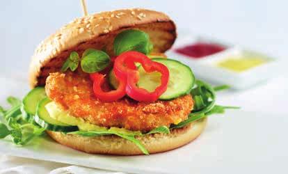 Kyllingburger panert/upanert Rene og letthåndterlig kyllingburger-alternativer med allsidige muligheter også for de som ikke har frityr.