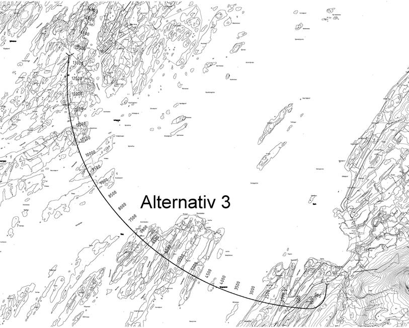 28 Figur 32: Kart over alternativ 3 6.3 Generelt for alle vegtraséene. Trasé: En forutsetning for oppdraget var vurdering av tre skisserte traséer.