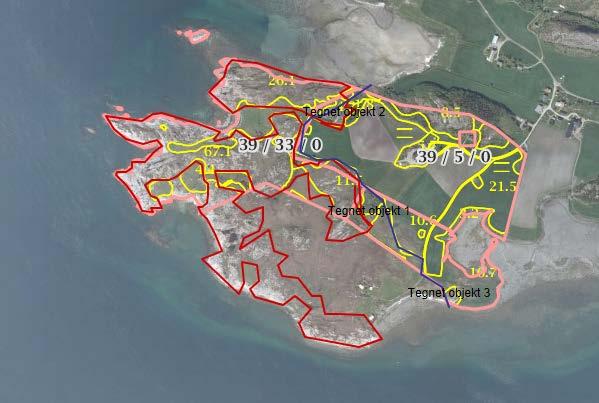 objekt 2 er Sandvollan Nausthaugen 34,7 daa Avgrensning av