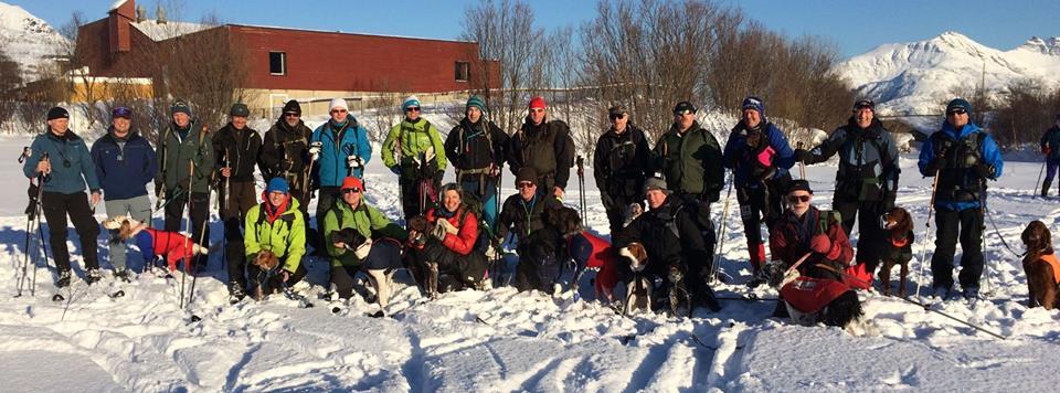 Fuglehundgruppa i Tromsø Hundeklubb CACIT Finale Tromsøprøven 05.mars 2017 Finalen går i Tromvika utenfor Tromsø.