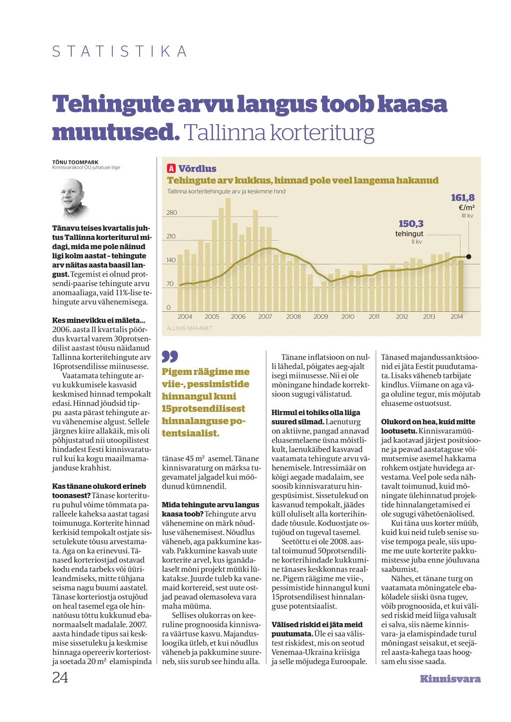 STATISTIKA Tehingute arvu langus toobkaasa muutused.