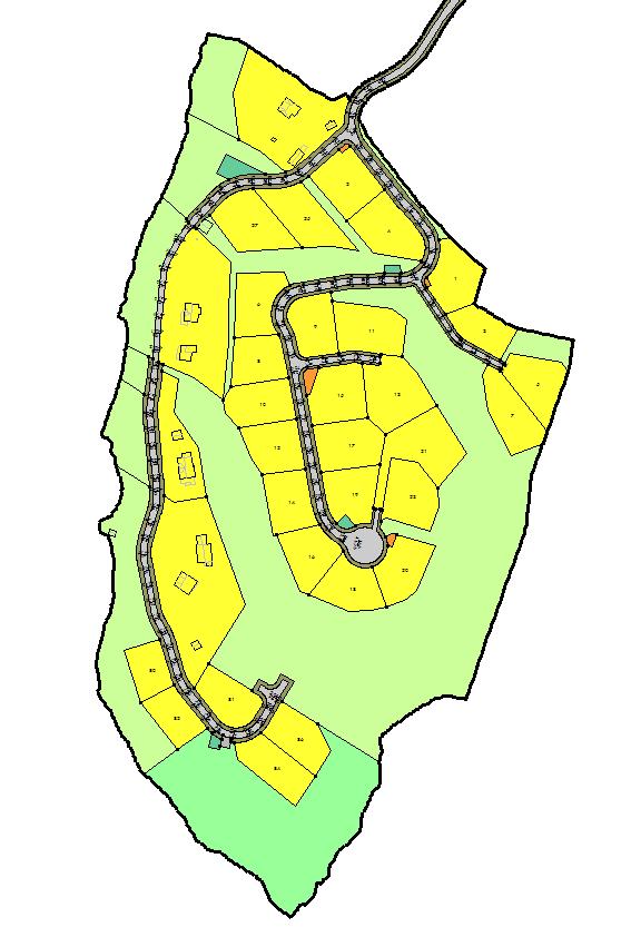 Trevanntoppen boligfelt 6 3.4 Eksisterende bebyggelse I reguleringsområdet er det i dag 4 boligeiendommer.