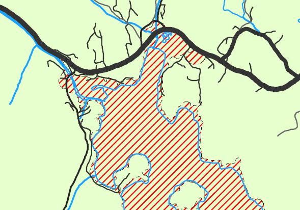 Trevanntoppen boligfelt 29 4.9.4 Flom Planområdet grenser ned mot Trevannet som ligger på kote 39. I arbeidet med gjeldende kommuneplan ble det utarbeidet kart over fareområder.