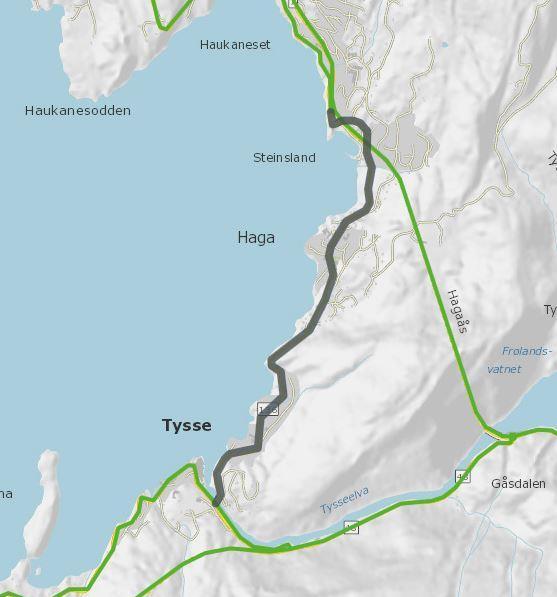 FV136 er gamlevegen frå Bjørkheim til Tysse.