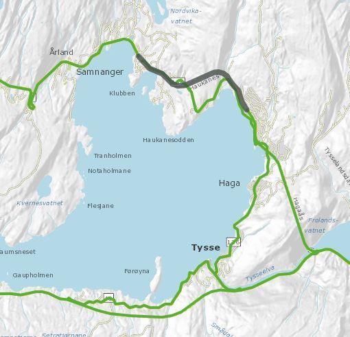 FV7: Ådt 5000 bilar 105 av 191 Fig15,16: Fv 7- Bjørkheim- er Ådt målt i 2015 på 5000 bilar. Hovudvegen gjennom Samnanger er FV 7 frå Hisdalen til Eikedalen.