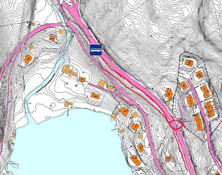 17 Høg Forslag til sikker kryssing for mjuke trafikantar mellom fv 7 og fv 136: Gang- og sykkelveg mellom Aldalen til kulvert under fv 7 (munner ut ved eksisterande