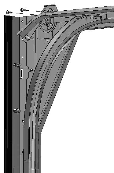 12 Montering av løs bue M6x16 skrue + mutter Pose L-38 Løs bue Buen føres ned i kobling på sideskinne. Koblingsplate/takskinne justeres slik at buen passer i koblingssporene på takskinne.