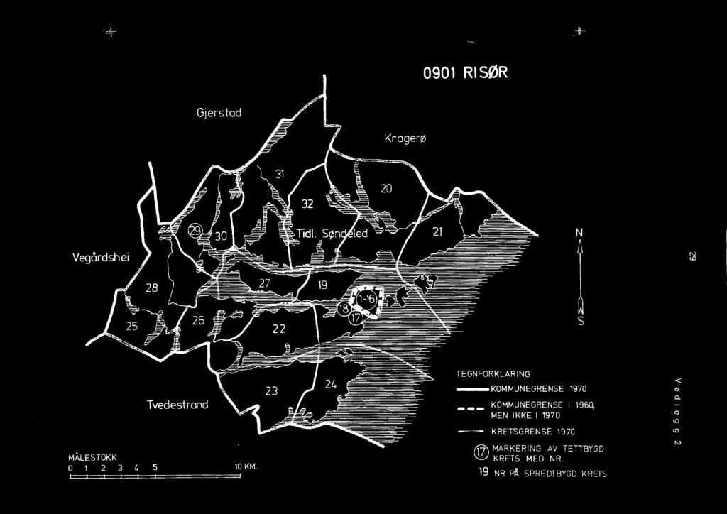 KOMMUNEGRENSE I 960, MEN IKKE 970 MÅLESTOKK 0 3 4 5 0