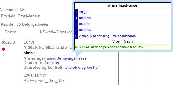 Du kan bla deg frem i trestrukturen på vanlig vis for å finne riktig kode. Men du kan også benytte den innebygde stikkordslisten (den samme som er i papir-utgaven) for å søke etter relevante stikkord.