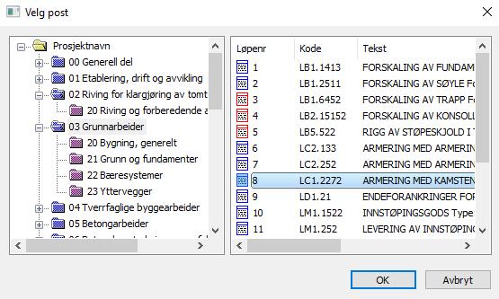 Kopiere mengder via meny Fra postredigerings-, postliste- og postoversikt- vinduene kan du bruke menyfunksjonen Post Kopier mengder.