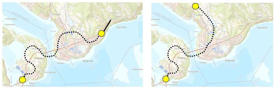 UTGÅR: UNDERSJØISK TUNNEL Via Isdal Via Gjervik Ikkje