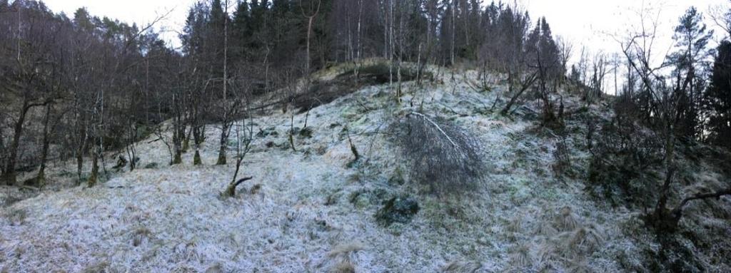 Figur 10: 3D illustrasjon av ferdig uttak som viser terrenghelling og ferdig vegg etter uttak.