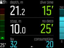 3.15. Vipping av display Du kan vippe displayet på Suunto EON Steel slik at knappene er enten på høyre eller venstre side av dykkecomputeren, slik at den kan brukes på begge armer.