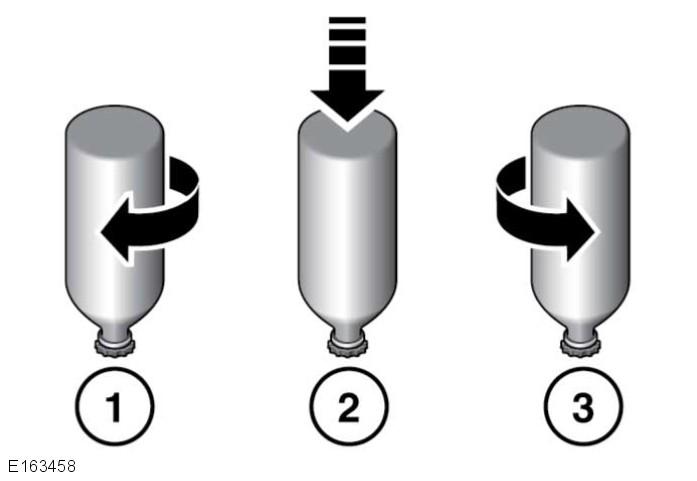 Drivstoff- og påfyllingssystemet 1. Plasser påfyllingsflasken over påfyllingslokket for tanken, og vri den mot klokken til den låses på plass. 2.