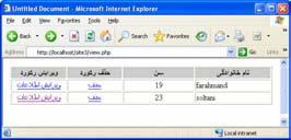 فصل هشتم - ارتباط با پایگاه داده در 135 Dreamweaver عملیات رکورد مورد نظر خود را از بانک اطالعاتی حذف نمایید.