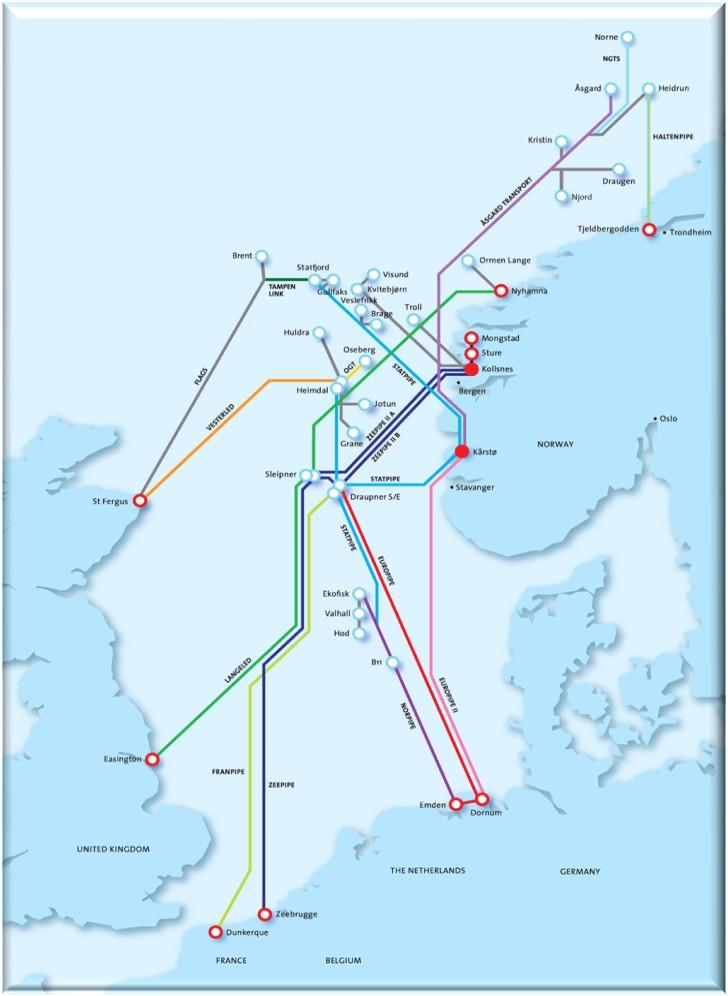 Status norsk kontinentalsokkel 100 mrd Sm 3 gass eksportert i 2009 det meste solgt under take-or-paykontrakter All time high