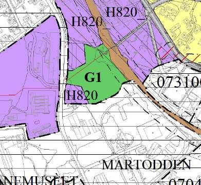 3.11 Grønnstruktur og lekeplasser Nye arealer for grønnstruktur og lekeplasser som foreslås i planen: Nr i Navn Areal Tidligere Kommentar kart arealformål G1 Martodden skog 12570 Næring + Hensynssone