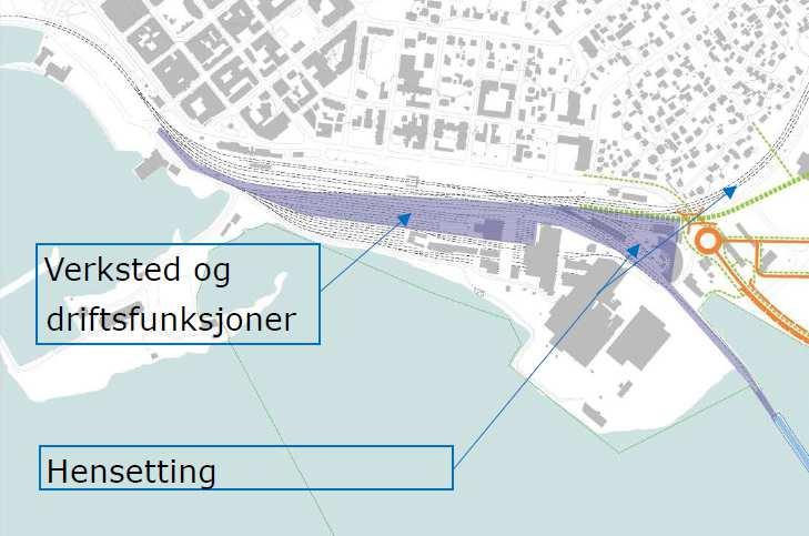 Illustrasjon hentet fra BaneNors tilleggsutredning på bestilling fra departementet.