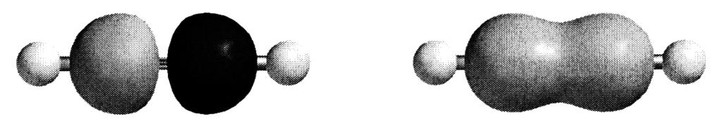 Side 6 av 7 En av disse er en såkalt σ orbital, bestående av s orbitaler på alle fire atomer samt p z orbitaler på karbonatomene, den andre er en såkalt π orbital.