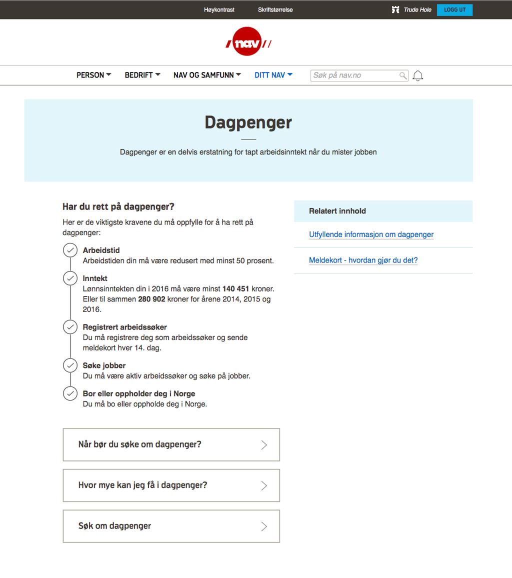 Bruken av den digitale dagpengesøknaden o Av 230 000 dagpengesøknader ble 75 prosent levert digitalt