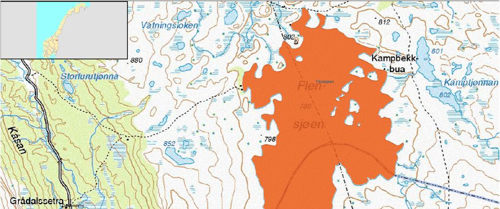 1 Innledning Flensjøen ligger på grensa mellom Sør-Trøndelag og Hedmark i kommunene Røros og Os (Figur 1). Innsjøen ligger på 780 moh. i et fjellområde vest for Femunden.