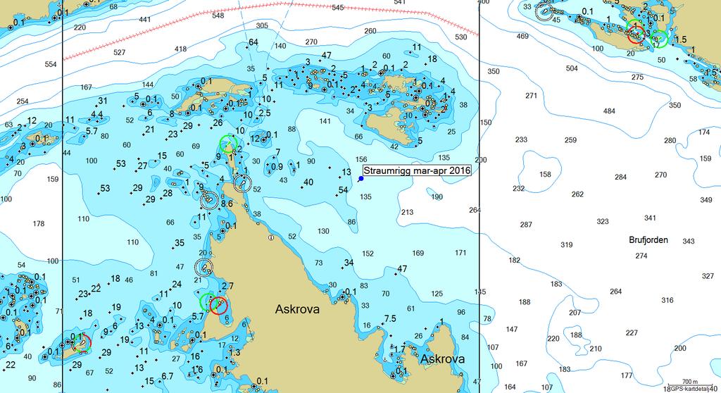 Vedlegg Elektronisk sjøkart (garmin) som syner posisjon til straumrigg, samt utsnitt av større kart som syner lokaliteten Oddane i forhold til resten av Sogn og Fjordane.