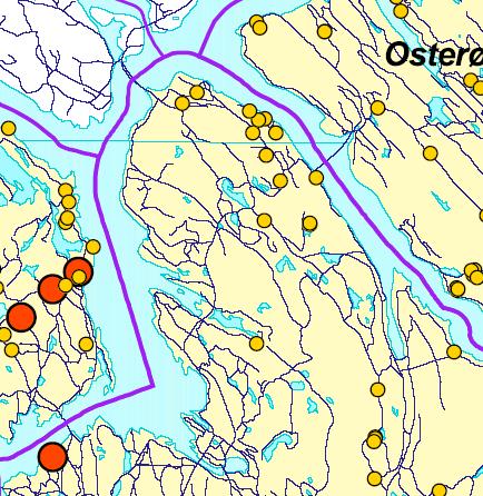 Åsane Figur 6.37 Radonnivåer i bårebrønner (Kilde Bergen kommune).