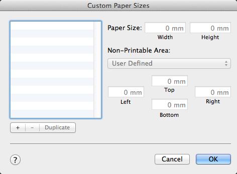 Utskrift med ulike funksjoner 1 Praktiske utskriftsfunksjoner For Mac OS X PS-skriverdriver Papirstørrelsen kan stilles fra tilgjengelig område i Mac OS X PS-skriverdriver.