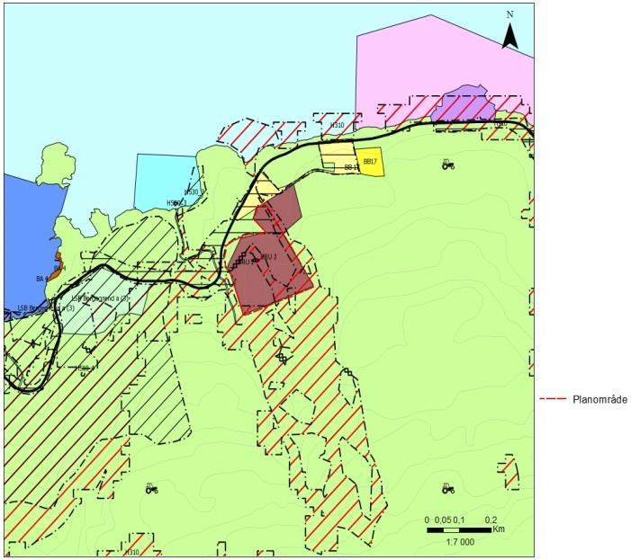 4. GJELDANDE PLANSTATUS OG OVERORDNA RETNINGSLINER 4.1 Kommuneplanens arealdel Planområdet er i kommunedelplanens arealdel 2015-2027 sett av til råstoffutvinning.