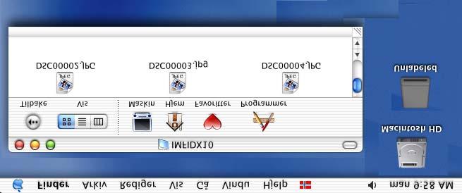 Bruke PhotoCapture Center fra en Macintosh (ikke tilgjengelig for MFC-3240C og MFC-5440CN) Du kan få tilgang til mediekortet i maskinen fra en Macintosh -maskin. Bare for Mac OS 8.