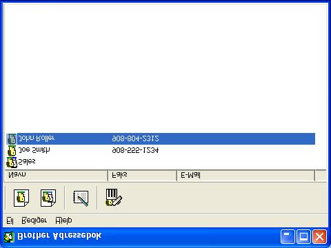 Brother Adressebok Klikk Start-menyen, velg Programmer, Brother, MFL-Pro Suite MFC-XXXX (der XXXX er navnet på