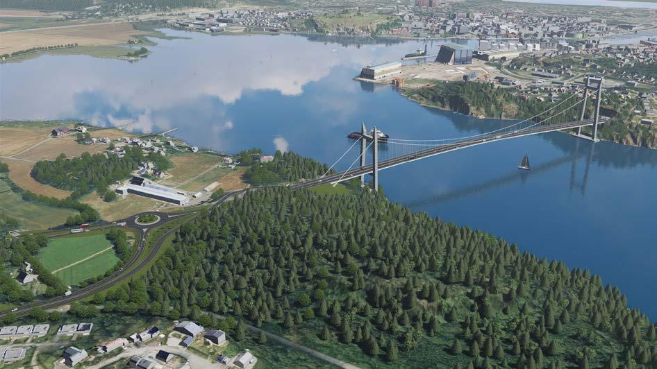 5.3.3 Alternativ 11 500: Høy bru/tunnel Ramberg Smørberg Alternativ 11500 går i fjelltunnel fra Kolberg til Munkerekkeveien/ Ramdalveien, som passeres i dagen. Her vil det bli kryss i plan.