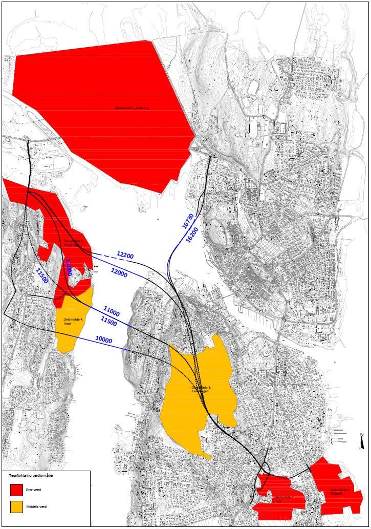 største verdiene omfatter landbruksområder, det er også for disse områdene konsekvensene av