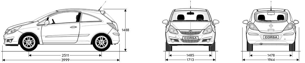 14 Corsa Tekniske spesifikasjoner Corsa