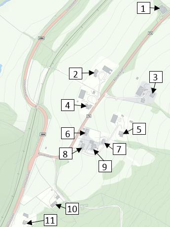 155, basert på Nordisk beregningsmetode for vegtrafikkstøy[2]. Det er benyttet 2. ordens refleksjoner. Trafikktall (ÅDT-tall) for Fv.