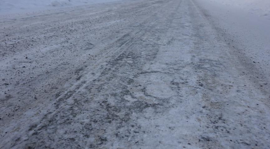 Strekningen på dag 2 etter at det har vært en del trafikk.