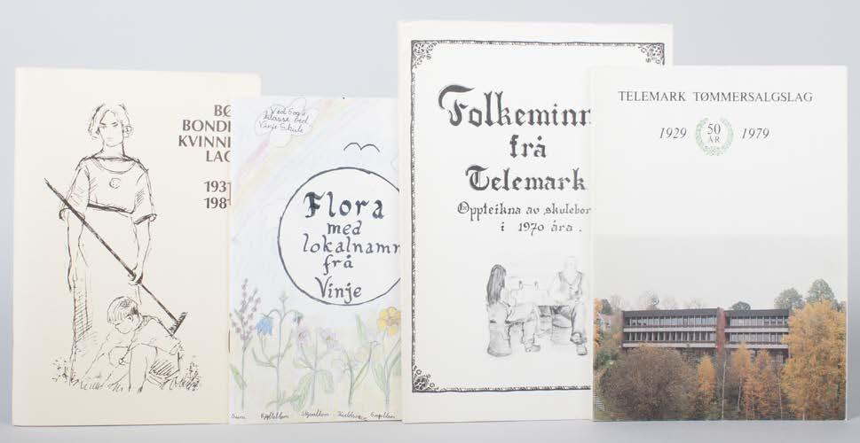 - 19-16. (-) Bø Bondekvinnelag 1931-1981. Skien. 1981. 77, (1) sider. Originalt omslag. Illustrasjoner og fotografier. 125,- 17.