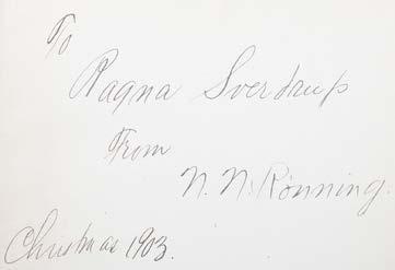 600,- Eiler Schiötz, Utlendingers reiser i Norge, nr. 893II. 34. RØNNING, N. N. En sommer i Telemarken samt nogle karakterskisser og sagn. Illustreret. Minneapolis.