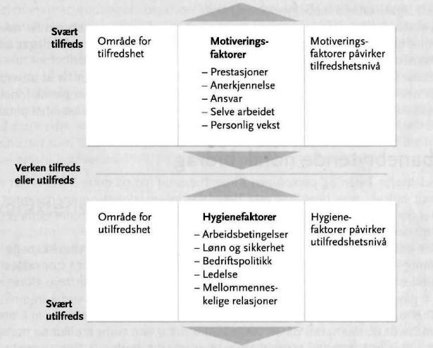 motivasjonsfaktorer, og at mistrivsel ikke er det motsatte av trivsel, men at det dreier seg om to uavhengige dimensjoner.