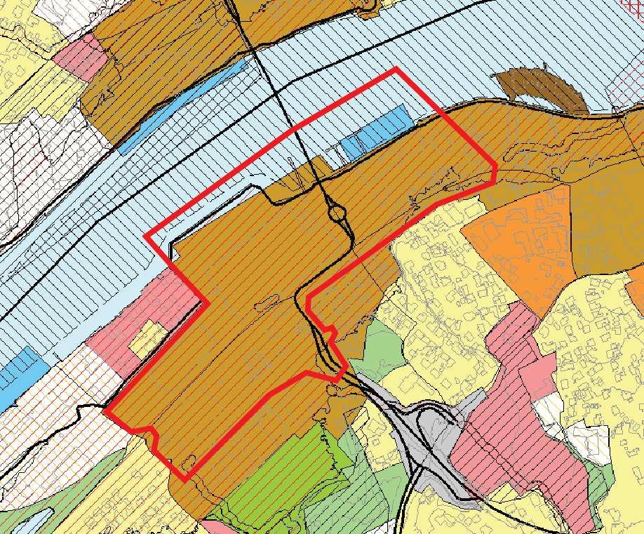 10 Utsnitt av høringsversjonen til kommuneplanen 2014 2025, vist med planens avgrensning. Reguleringsplan for Down Town/Porsgrunn sentrum sør, vedtatt 31