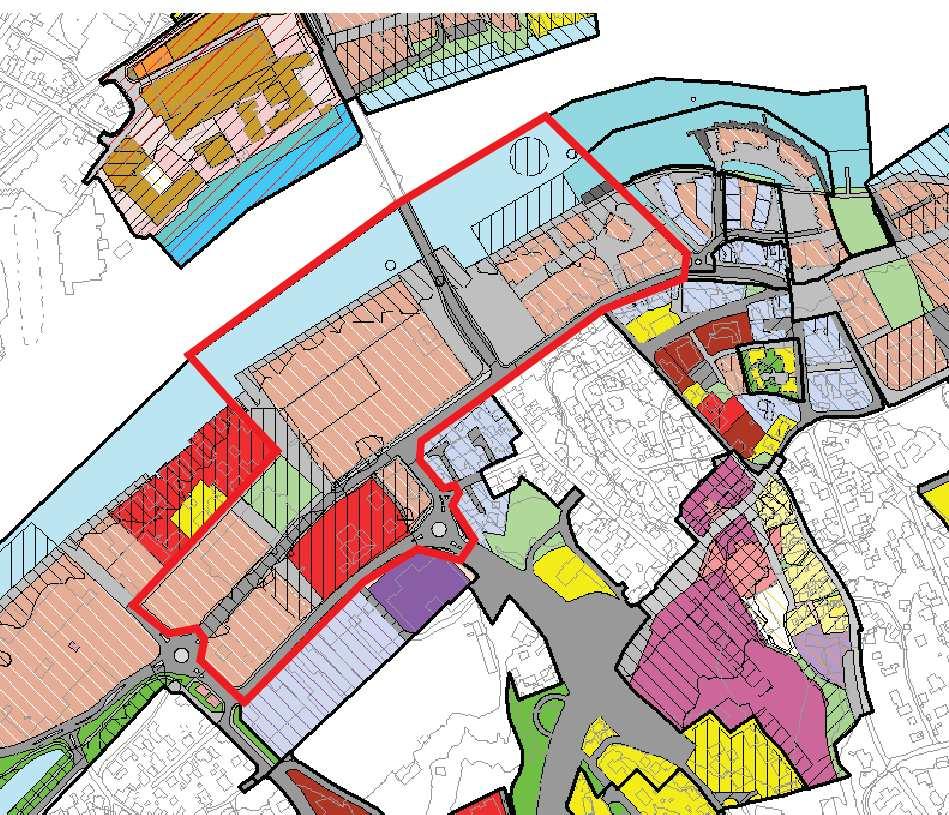 11 Planområdet merket med rød avgrensning. Reguleringsplan for Jønholt, vedtatt 4.6.