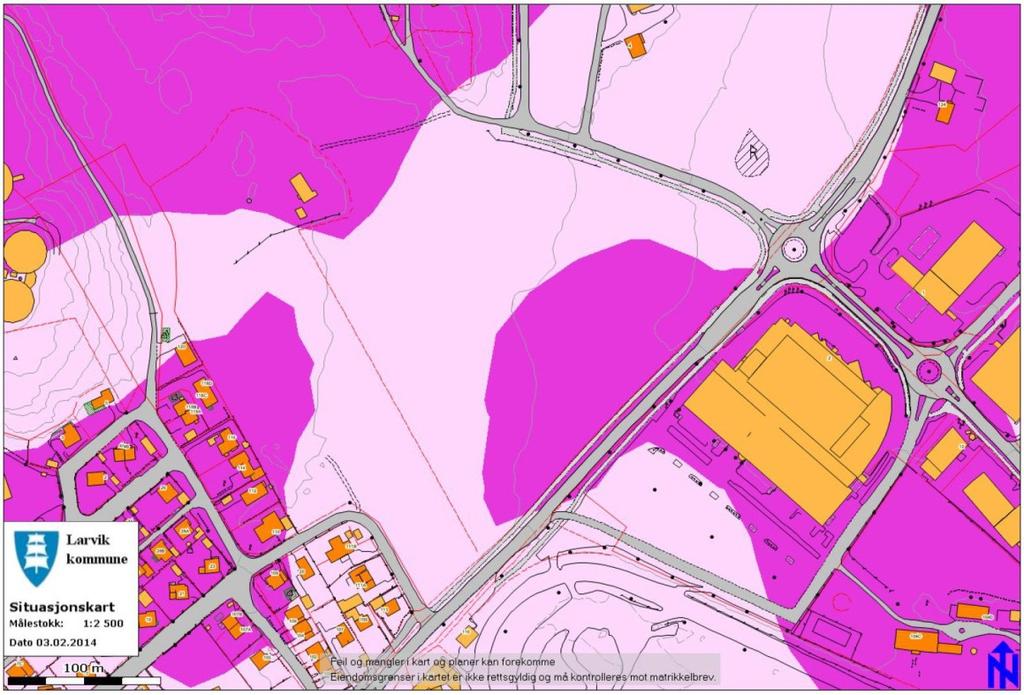 Reguleringsplan for Torstvedt Syd, Larvik Side 5 for kjeller må vurderes spesielt. For byggene lengst i øst, der terrenget er brattere med 2-3 m.