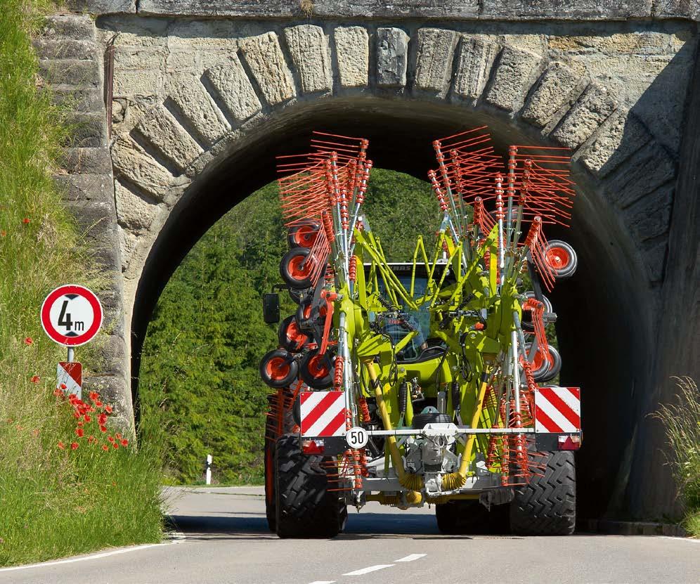 Komfort. Både under og mellom øktene. Transportkjøring På noen modeller må tindearmene demonteres for transport. Disse kan raskt plasseres på maskinen for transport.