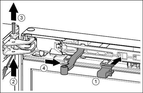 Oppstart u Press lasken med skrutrekkeren. Fig. 9 (1) u Trekk dekselet ut av låseholderen. Fig. 9 (2) Fig. 10 FORSIKTIG Klemfare på grunn av sammenvippende ledd! u La sikring gå i lås.