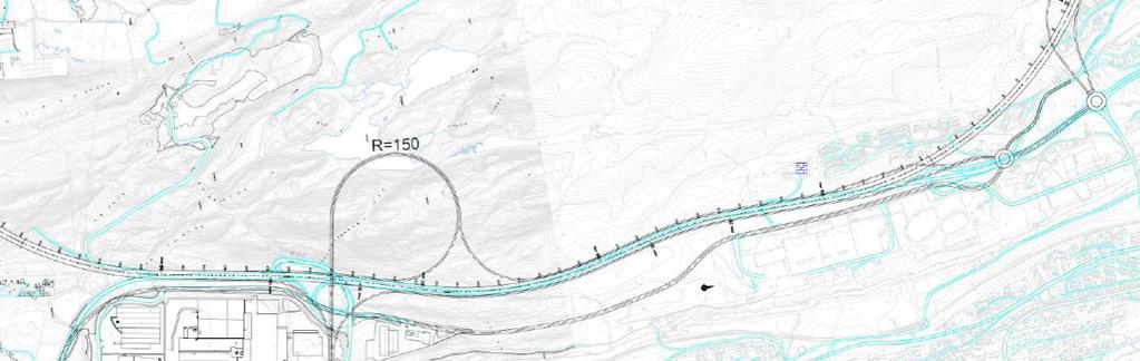 43 av 134 Alternativ VA2 har i staden for veksling sør for «trompet-krysset» med E16 direkte påramping mot framtidig E39 i tunnel frå Arna.
