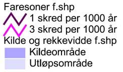 enn 10-3 (en hendelse pr.1000 år). Analyseområdet består av et tynt dekke med løsmasser.