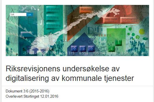 Riksrevisjonen Kommunene har i