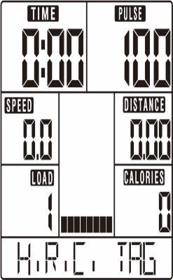 Use UP or DOWN to adjust load level. 5. Press START/STOP key to pause workout. Press RESET to reverse to main menu. Drawing 13 H.R.C. Mode 1. Use UP or DOWN to select workout program, choose H.R.C. and press MODE / ENTER to get into.